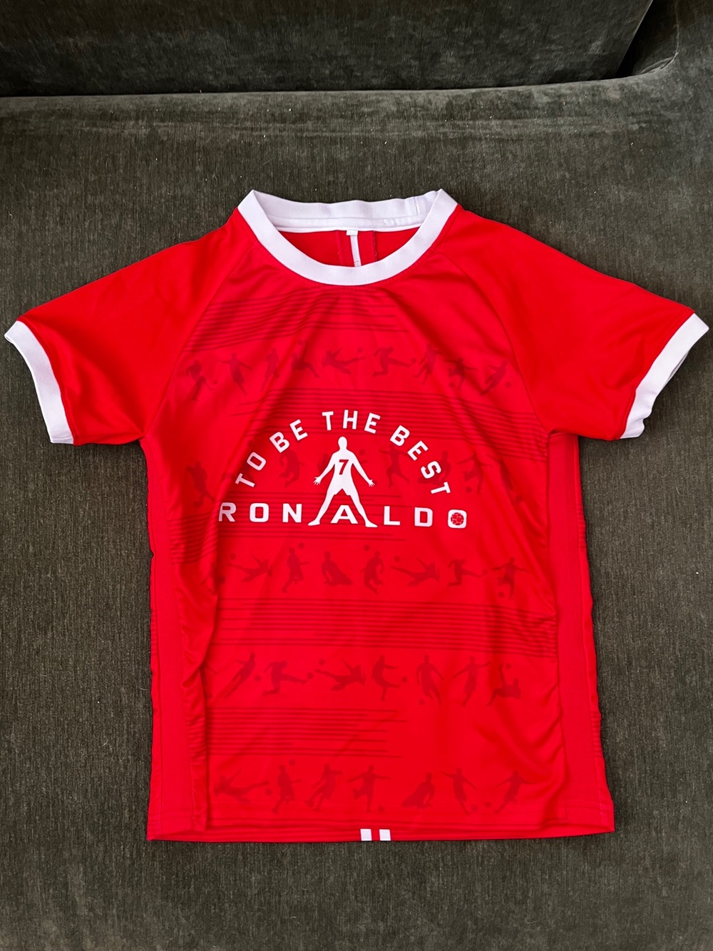 Ronaldo "To Be The Best" Red Youth Soccer Jersey